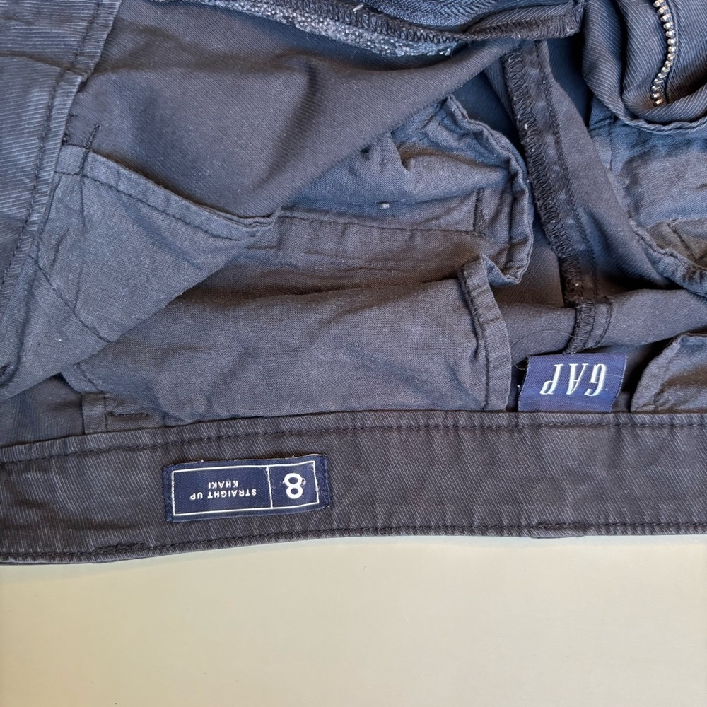 GAP Women's Mid Rise, Straight Up Khaki, Grey Chinos, Size 8 - Picture 9 of 12